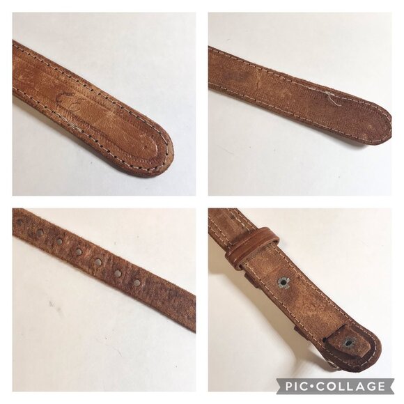 Vintage Handcrafted Tooled Mens Womens Brown Leather Belt Size 32 S/M 30"-34" - Picture 15 of 16